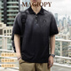 MAGIOPY奢侈高端品牌美式復(fù)古重磅POLO衫男士夏季潮流高級(jí)感漸變水洗T恤 黑灰色 L 合適體重130-145斤