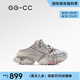 GG-CC【林允同款】未來電音夏季潮流綁帶珠片老爹拖鞋女休閑鞋G25S5901 粉色 36