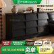 法莎蒂中古風(fēng)斗柜柜臥室床尾置物柜茶水柜靠墻儲(chǔ)物柜大容量九斗柜 1.5米九斗柜【黑色+E0級(jí)加厚環(huán)保板材】