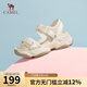 駱駝（CAMEL） 厚底涼鞋女夏季新款增高松糕沙灘鞋魔術(shù)貼時(shí)尚運(yùn)動(dòng)休閑涼鞋 L23M504136米色 38