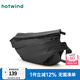 熱風(fēng)（Hotwind）秋季新款男士涂層功能帥氣斜挎包純色戶外運(yùn)動單肩腰包 01黑色 F