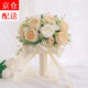 貞嘻新娘領(lǐng)證手捧花拍照道具仿真花花束結(jié)婚西式婚禮手捧花白色玫瑰花 三生三世手捧花【香檳+白】