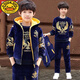G.DUCKKIDS男童加絨加厚套裝三件套2024新款兒童衣服中大童男孩冬裝帥氣童裝 冬金鷹藏青色 三件套 160 建議12-14歲(身高140-150厘