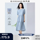 佐丹奴棉麻連衣裙女夏季亞麻文藝風(fēng)圓領(lǐng)泡泡袖蛋糕裙05465323