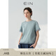 EIN言簡(jiǎn)約文藝純色鏤空蕾絲花邊圓領(lǐng)純棉短袖T恤上衣女夏季新款 淺藍(lán) M
