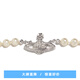 VVIENNE WESTLOCK西太后同款項(xiàng)鏈吊墜毛衣鏈時(shí)尚土星珍珠項(xiàng)鏈金色女 銀色-珍珠項(xiàng)鏈