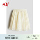 H&M2025年秋季新款童裝女童褶紋雪紡半身裙1269789 淺黃色/波點(diǎn) 120 120cm 53 (4-6Y)