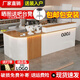 燕子高飛 公司前臺接待臺店鋪小型市服裝便利店柜臺商用奶茶店收銀臺 白色+淺柚木色格柵【雙層右拐】 240*50*100cm