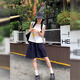哥瑞美日系休閑松緊半身裙短裙女2025春夏季新款百搭顯瘦寬松休閑運動裙 藏青色 L 【建議105-120斤】