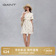 GANT/甘特女士翻領(lǐng)中長裙簡約復(fù)古襯衫裙字母印花收腰系帶連衣裙 248卡其色 L (38)