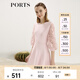 PORTS寶姿女裝 秋冬新品針織長(zhǎng)袖短連衣裙SL9K256LKE015 日暮粉 M