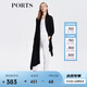 PORTS寶姿商場同款女裝春季時尚個性圍領開衫中長款LM8K303MKF009 黑色 M L