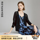 顏域長(zhǎng)袖薄款針織衫女2024新款夏裝簡(jiǎn)約百搭開(kāi)衫外套綠色V領(lǐng)上衣 黑色 2XL