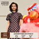 Teenie Weenie【新中式】小熊女裝簡約國風(fēng)短袖收腰旗袍連衣裙女裝 黑色 S (160)