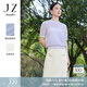 玖姿·安娜蔻設(shè)計(jì)感鏤空花卉針織衫女2023夏短袖變色紗上衣純色 本白 L