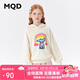 馬騎頓（MQD）童裝女大童秋款學(xué)院風(fēng)卡通休閑百搭連帽衛(wèi)衣 米白 160