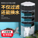 茨格曼 烏龜缸低水位過濾器瀑布內(nèi)置過濾壁掛式循環(huán)泵養(yǎng)龜專用過濾器# 大號-8W【四層:3層濾材+1層濾棉】