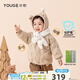 幼歌（YOUGE） 兒童三防連帽羽絨服嬰幼兒卡通元?dú)獗Ｅ诖馓壮?卡其 90cm