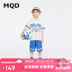馬騎頓（MQD）男大童夏季新品學(xué)院風(fēng)運(yùn)動休閑短袖五分褲兩件套