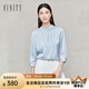 菲妮迪（FINITY）雪紡衫2025年秋季新款簡(jiǎn)約捏褶設(shè)計(jì)感優(yōu)雅氣質(zhì)上衣女 藍(lán)色 M