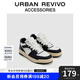 URBAN REVIVO2025夏季新款男士撞色拼接厚底運動鞋UAMS50028 黑色 42
