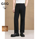 GXG男裝 暗紋微肌理西裝褲通勤商務(wù)休閑褲男士長(zhǎng)褲 2025夏季新品 黑色 L (31)