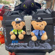 KYODO 鯨美多交警小熊摩托裝飾電動車尾箱交通熊熊掛件熊帶卡扣可以掛車警察熊 交警熊掛車+警察熊掛車 高度13厘米