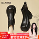 達芙妮（DAPHNE）厚底切爾西靴子女2025秋冬季新款加絨保暖英倫風女煙筒靴子女靴子 黑色 37