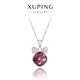 XUPING旭平首飾G時(shí)尚百搭經(jīng)典蝴蝶結(jié)肥方項(xiàng)鏈百搭日常送禮女生飾品 1號色-紫色 鏈長約40+5cm