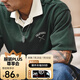 馬登工裝 撞色polo領(lǐng)短袖美式復(fù)古刺繡打底衫學(xué)院風(fēng)翻領(lǐng)重磅t恤男夏 深綠色 版型寬松 L