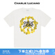 Charlie Luciano【李汶翰同款】和平笑臉新款印花插畫圓領(lǐng)短袖男女情侶同款T恤 白色 S 165