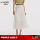 歌莉婭天絲半身裙女2025新款夏季穿搭氣質(zhì)高腰米白裙子1E7R2B48A 07W米色 M