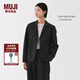 無(wú)印良品（MUJI）女式漢麻棉襯衫式夾克女長(zhǎng)袖外套25年夏季西裝小西服女裝BD0ZZC5S 黑色 L （165/88A）