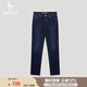 哈吉斯（HAZZYS）男裝 春秋款丹寧風(fēng)男褲復(fù)古經(jīng)典百搭牛仔褲男ATDZP0BCF03 深藏青色DN 33 （175/80A）