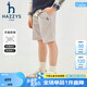 哈吉斯（HAZZYS）品牌童裝男童夏季新款彈力舒適透氣運(yùn)動風(fēng)梭織五分褲米白色  160