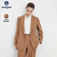 納維凱爾意大利小帆船女士通勤休閑西服簡(jiǎn)約利落西裝外套2331804506 砂 S 