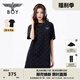 BOY LONDON春夏女款T恤裙?jié)M印潮牌直筒連衣裙W17906 黑色 M