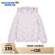 Skechers斯凱奇兒童羽絨服梭織短款冬季新款女童保暖連帽外套P424G002 云霧紫/02PM 160 cm