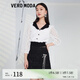 VEROMODAT恤2023新款復古娃娃領蕾絲女短袖女 A10本白色-A M