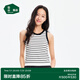 松山棉店二合一帶胸墊黑白條紋背心女2025夏新款基礎款內搭舒適背心春夏 黑白條 L （推薦110-125斤）