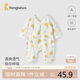 童泰（TONGTAI）嬰兒連體衣夏薄款純棉衣服初生寶寶蝴蝶哈衣無骨爬服黃色52cm
