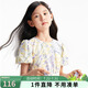 安奈兒安奈兒童裝女童連衣裙2025夏新款純棉清新甜美吸濕透氣泡泡裙子