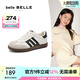 百麗（Belle）劉雯同款休閑舒適阿甘德訓(xùn)鞋女春商場款百搭兒童板鞋13030A85 米色/黑 34 (220mm)