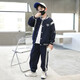 木木屋男童套裝秋裝新款兒童衣服男孩棒球服中大童運動(dòng)服裝春秋款兩件套 藏青色 120 尺碼5~6歲【110-120cm】