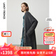 朗姿羊毛復(fù)古v領(lǐng)開衫上衣外搭毛衣女冬季新款氣質(zhì)毛針織衫曠野美拉德 中灰色 XL
