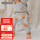 Milkbarn春秋嬰兒褲子 0-12月新生兒高腰彈力打底褲寶寶護(hù)肚長(zhǎng)褲 灰藍(lán)牦牛1條 73