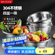 美廚（maxcook）304不銹鋼盆篩五件套 加厚大號(hào)洗菜盆 米篩味斗套裝 MCWA550