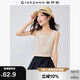 佐丹奴背心女彈力坑條假門(mén)筒方領(lǐng)打底修身無(wú)袖t恤女05325470