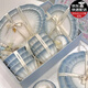 冪律碗具套裝奶油風(fēng)餐具套裝陶瓷盤子碗筷禮物整套碗盤喬遷之喜 【湯碗禮盒裝】6人食 26件套