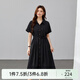 纖莉秀【簡(jiǎn)約大方收腰顯瘦萊賽爾連衣裙】大碼女裝胖mm2025夏新款0877 黑色 XL